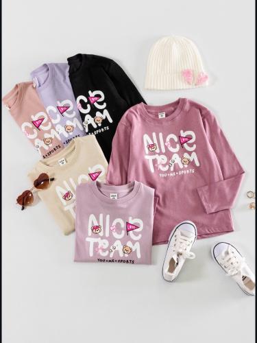 Camiseta Oso Algodón Peinado Nena