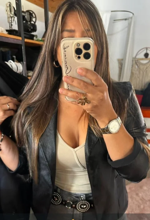 Chaqueta de Tela Bengalina Metalizado