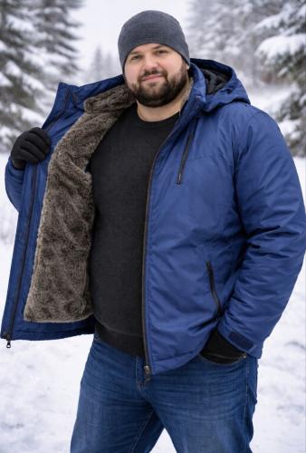 Campera con Piel Importada Talle Especial con Manga Desmontable, Se Hace Chaleco