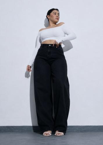 Baggy Negro Tiro Alto