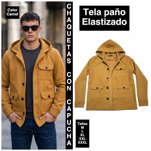 Chaqueta con Capucha  de Paño Elastizado