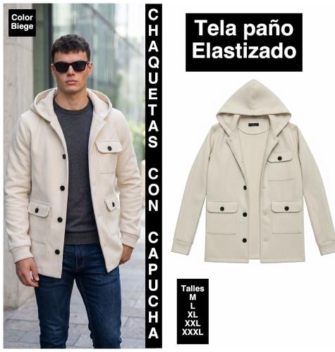 Chaqueta con Capucha  de Paño Elastizado