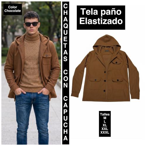 Chaqueta con Capucha  de Paño Elastizado