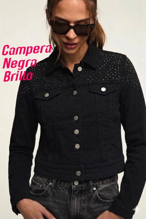 Campera Negra Brillo