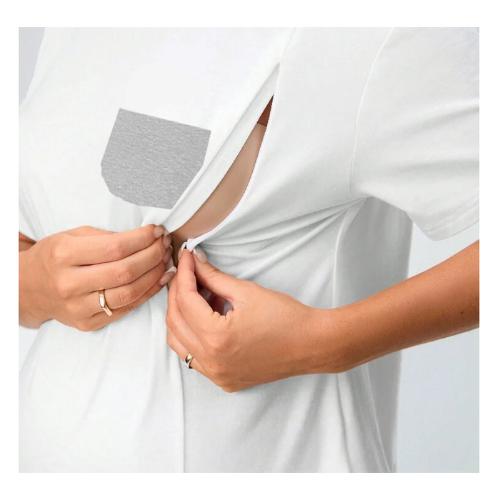 Remera Maternal Amamantar Oversize con Cierre - Miniatura 3