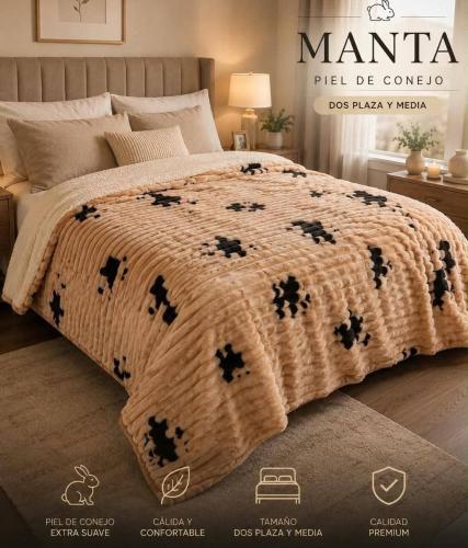 Manta Piel de Conejo  Premium Tamaño  21/2  a Tamaño Queen - Miniatura 3
