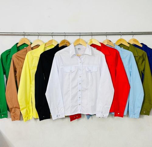 Camisa en Tela Poplin Camisa con Broche o Botón - Miniatura 3