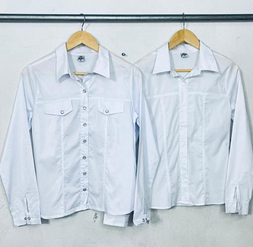 Camisa en Tela Poplin Camisa con Broche o Botón - Miniatura 4