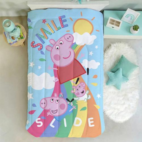 Acolchado Infantil Peppa Pig Piñata 1 1/2 Plaza Reversible Súper Abrigado Oficial