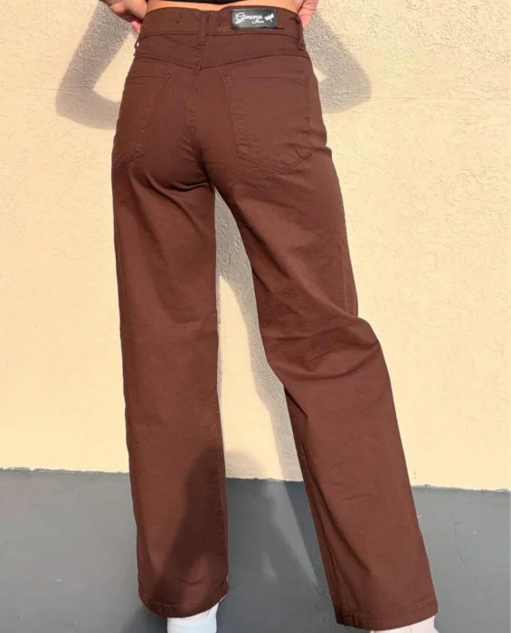 Wide Leg Elastizado Choco