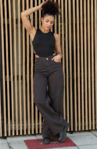 Wide Leg Chocolate Liso