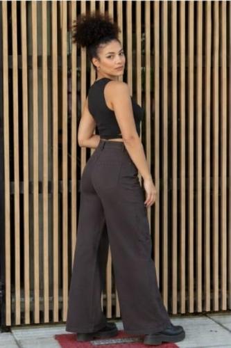 Wide Leg Chocolate Liso - Miniatura 2