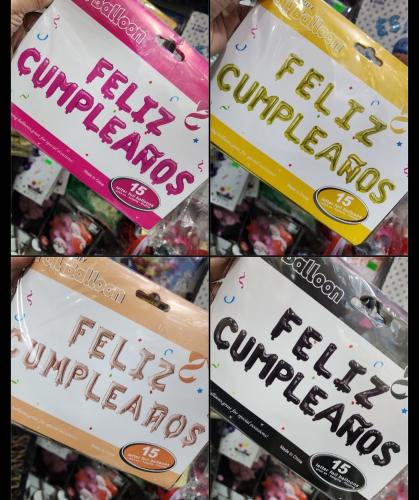 Feliz Cumpleaños Imprenta y Cursiva - Miniatura 2