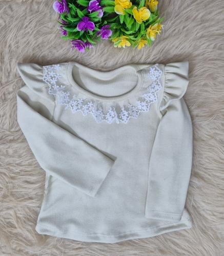 Sueter Lara con  Puntilla   Manga Volado  Darlon Rit  Frisado