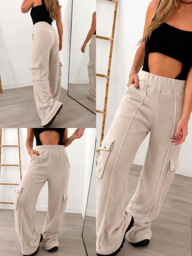 Pantalón Cargo con Broche Falso - Miniatura 4