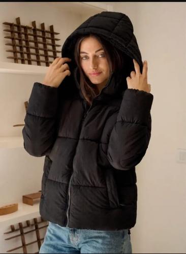 Campera Puffer con Corderito Importada