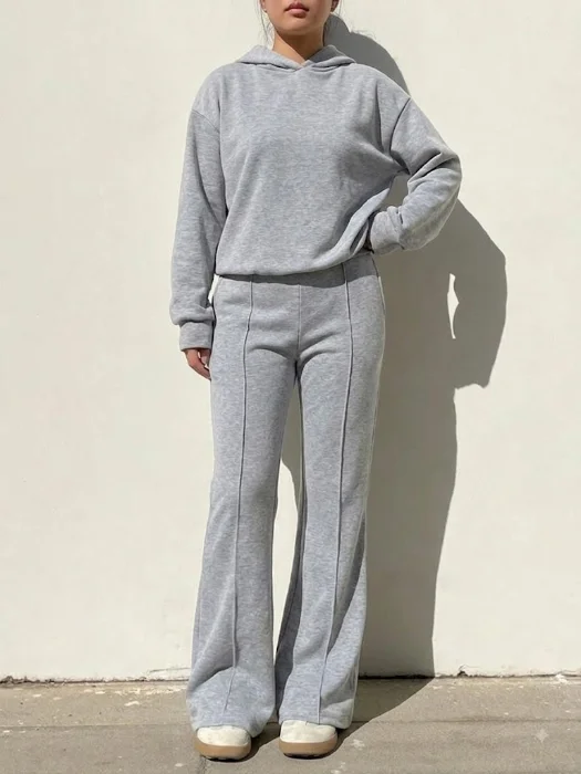 Pantalón Wide Leg Frisa con Alforzas Eloise