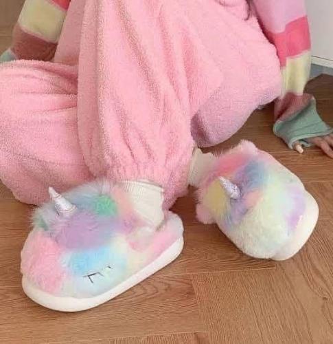 Pantufla Unicornio  34a39 Importadas  Suela Costurada