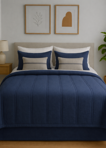Edredón Suede Gamuza Cacharel King Size Paris Corderito Invierno Extra Suave Azul - Miniatura 6