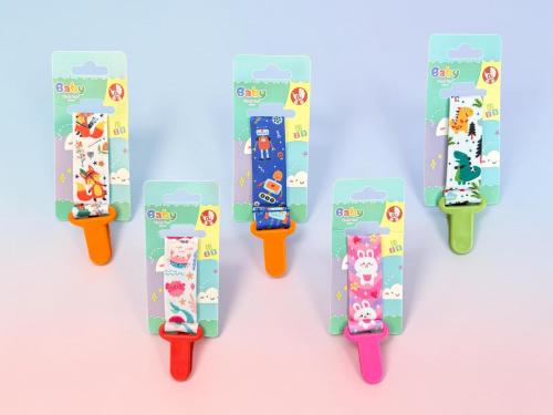 Portachupete Estampado con Broche de Plastico Woody Toys Pack X6 Hermosa Calidad
