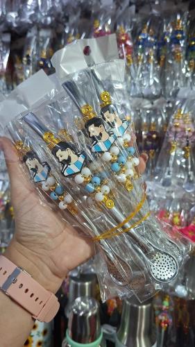 Bombilla Decorada de Acero Afa Messi Argentina - Miniatura 2