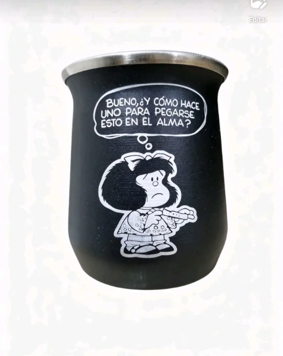 Mate de Mafalda en Acero Inoxidable Termico