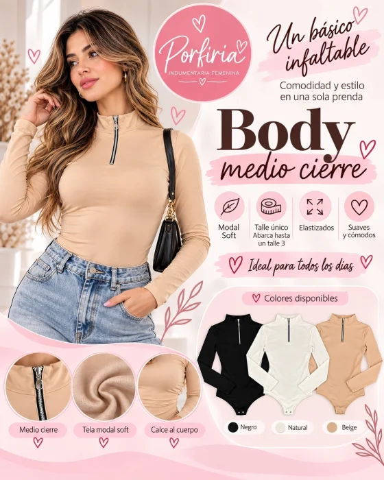 Bodys Medio Cierre