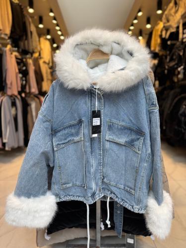 Campera Overside de Jean con Piel Desmontable. Yd 0305bv - Miniatura 2