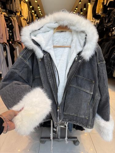 Campera Overside de Jean con Piel Desmontable. Yd 0305bv - Miniatura 3