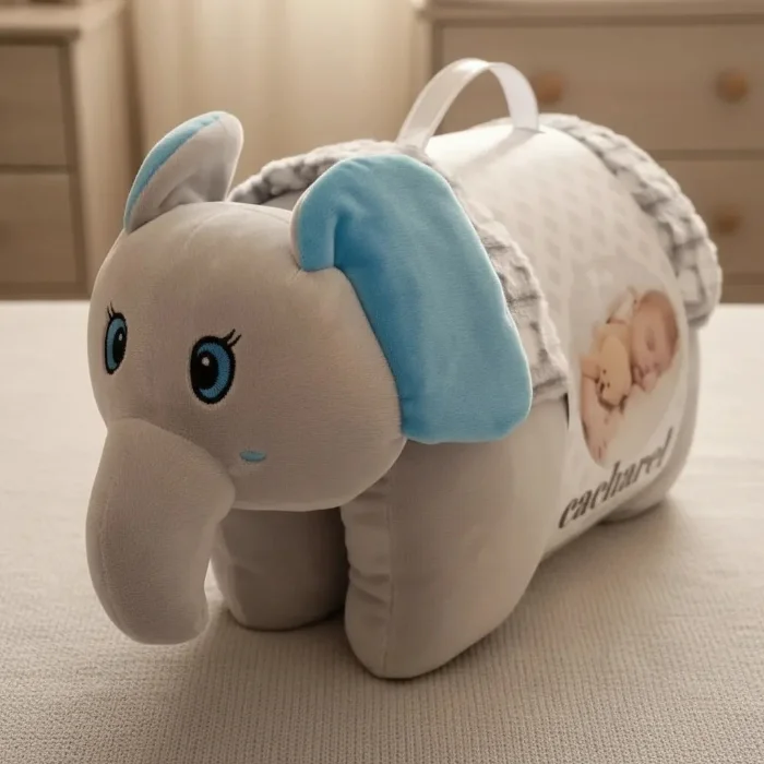 Peluche Almohada con Mantita Bebe - Animalitos Súper Suave y Calientita para Cuna
