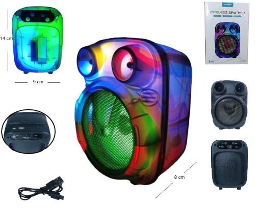 Parlantes Bluetooth 3' con Radio Fm, Ranura Sd y Pendrive