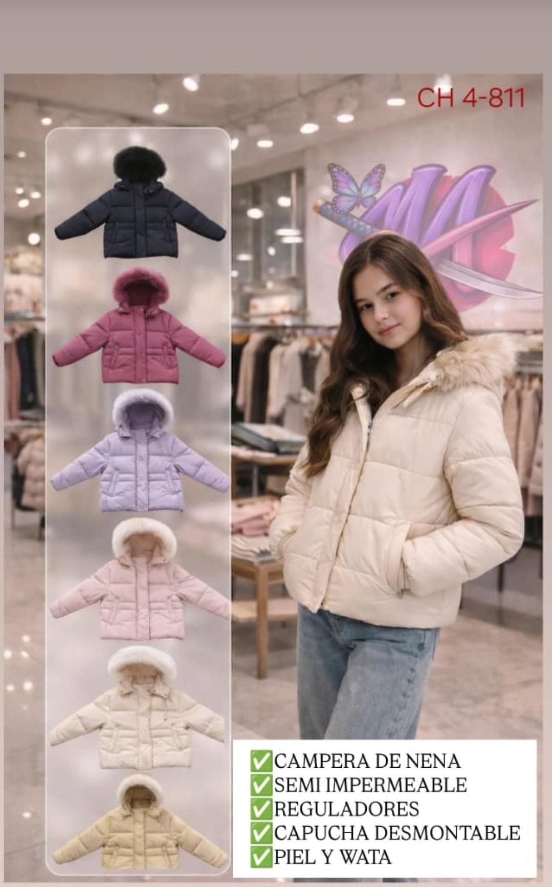 Camperas de Nena/campera de Niña/abrigos de Nena/camperas Importadas de Nena/abrigos - Imagen 1