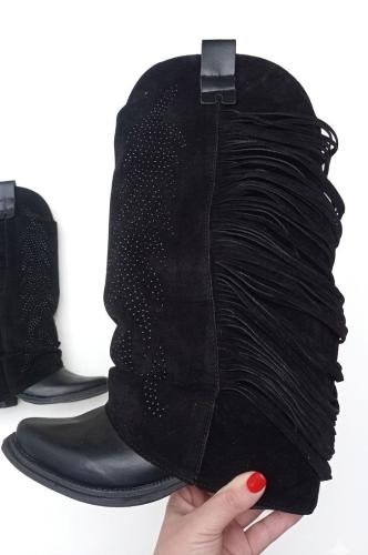 Bota Texana 08 Volcada Strass Flecos