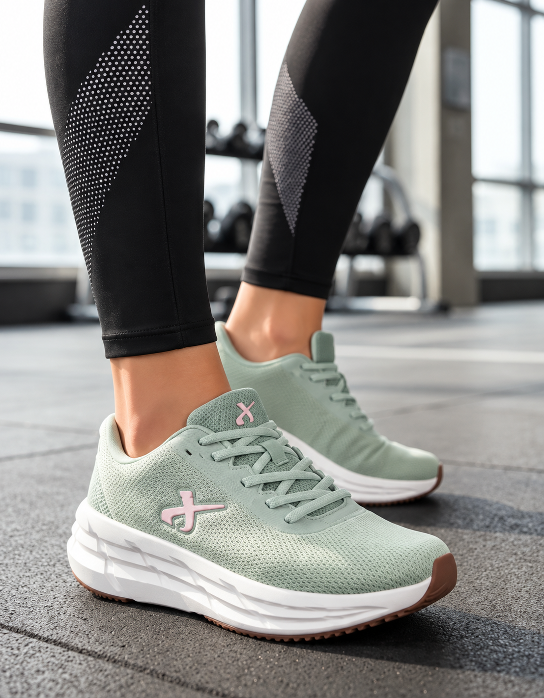 Zapatilla Deporiva Liviana Mujer Jaguar Art. 9410 (35 al 40) - Zapatillas%20verde%20menta%20en%20el%20gimnasio.png