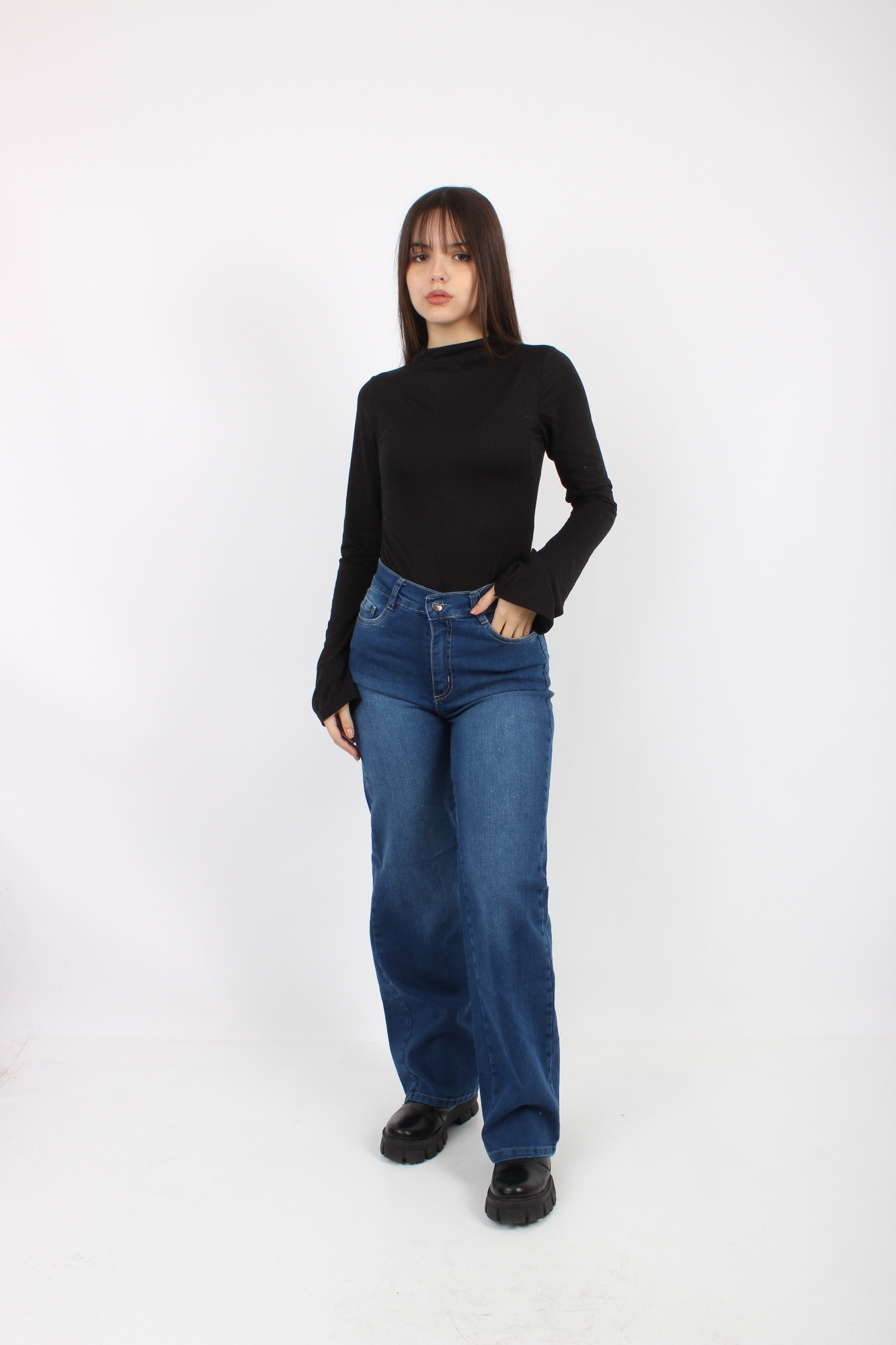Wide Leg Elastizados Azul Localizado - Imagen 2