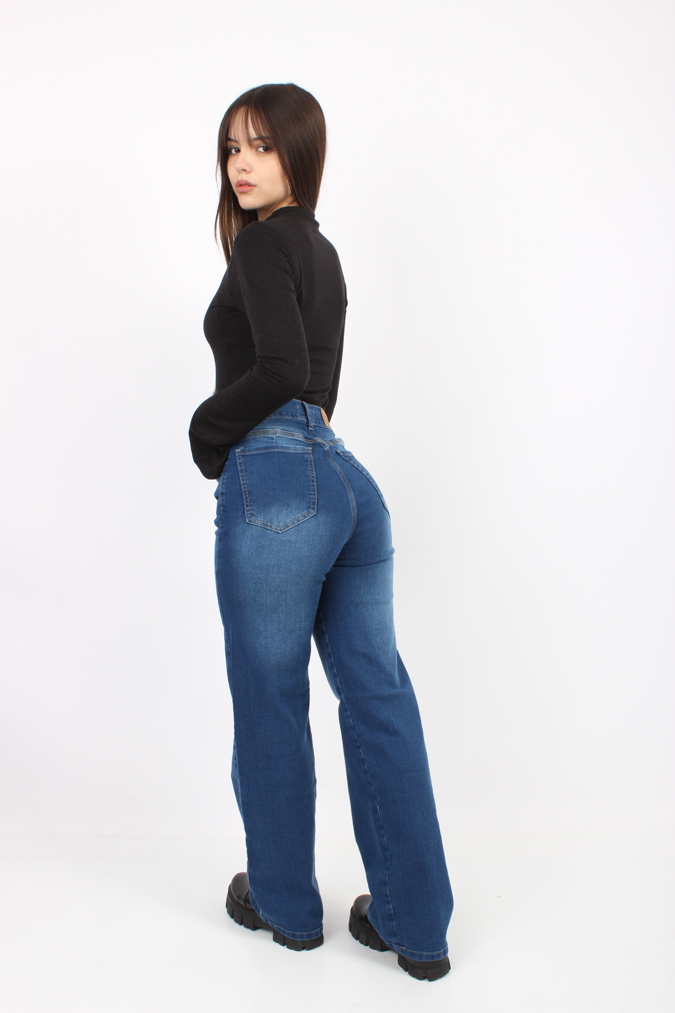 Wide Leg Elastizados Azul Localizado - Imagen 3