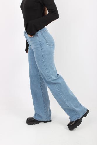 Wide Leg Elastizados Celeste Nevado