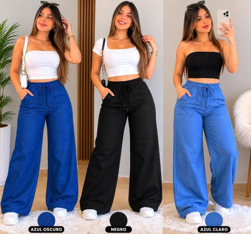 Palazo Jeans con Pile Excelente Calidad