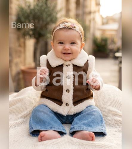 Chaleco Cuero con Piel de Bebe