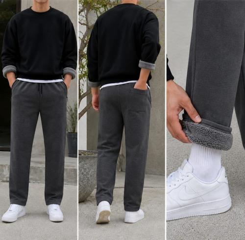 Pantalón Recto con Piel