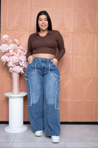 Jeans Wide Rígido Talle Especial
