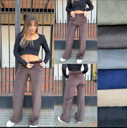 Pantalon Plush con Piel