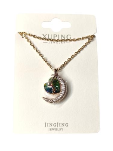 Collar Media Luna con Corazon de Xuping