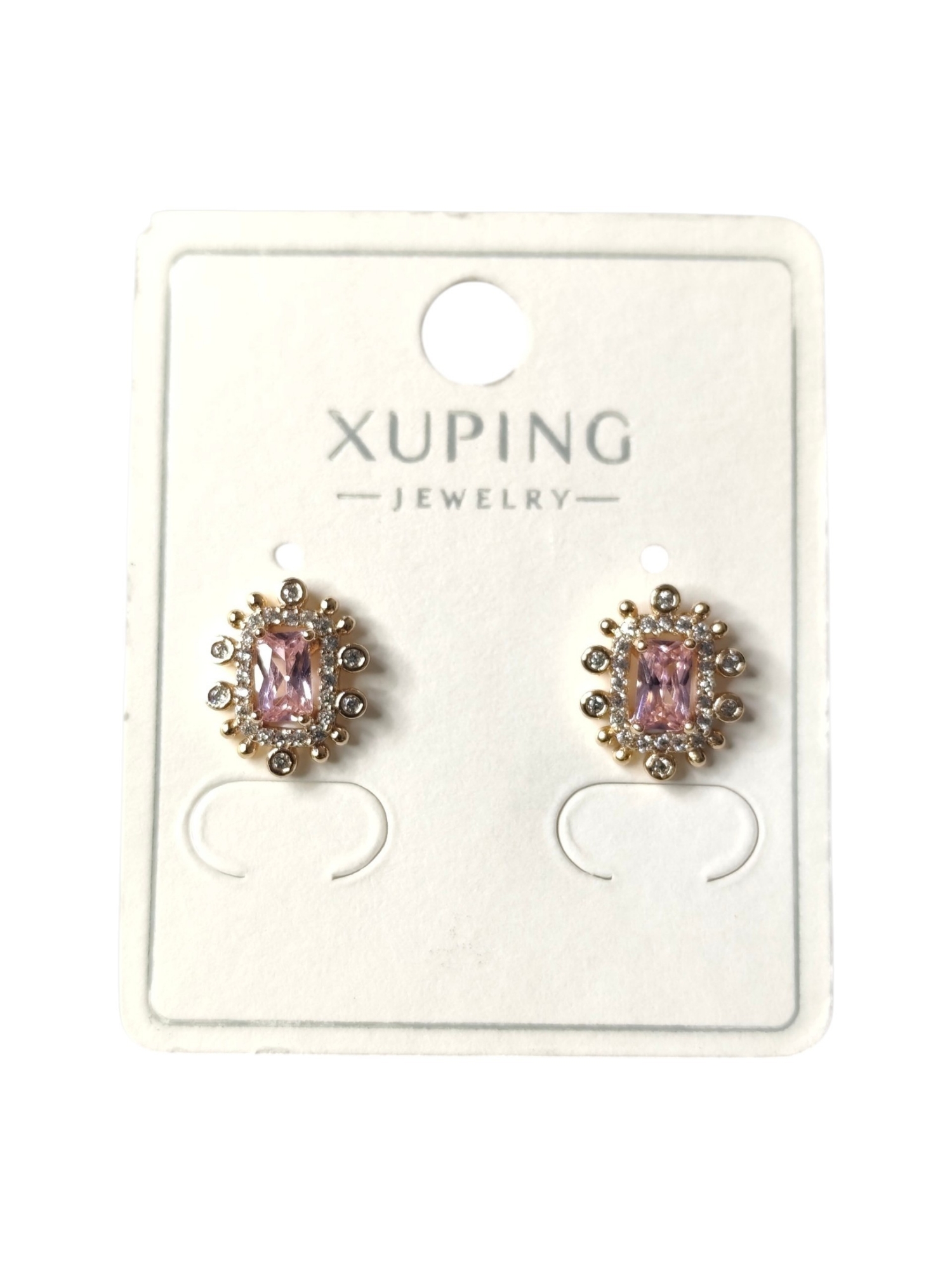 Aros Piedra Rosa de Xuping (jingjing) - Imagen 1