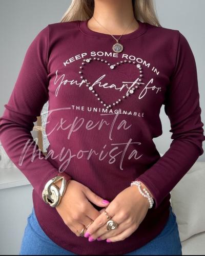 Buzo Termico con Estampado y Piedras