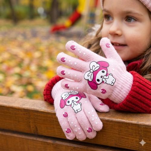 Pack × 12  Guantes de Nena hasta 5 Años, Invierno