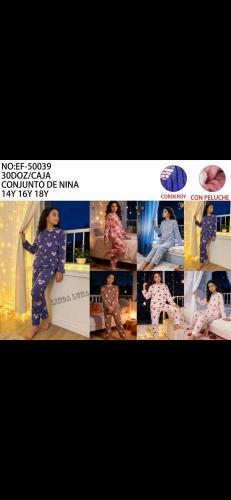 Pijama Corderoy con Peluche Juvenil