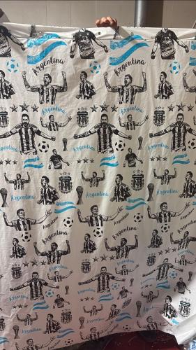 Cortina Baño Seleccion Argentina con Ganchitos