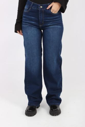 Wide Leg Elastizado Azul Bigotes