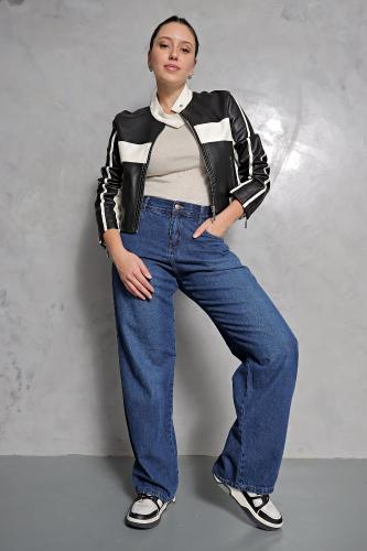 Wide Leg Azul Clasico!!! Tiro Alto - Miniatura 2
